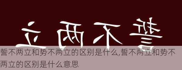 誓不两立和势不两立的区别是什么,誓不两立和势不两立的区别是什么意思