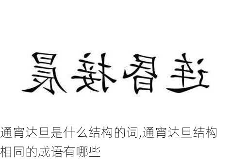 通宵达旦是什么结构的词,通宵达旦结构相同的成语有哪些