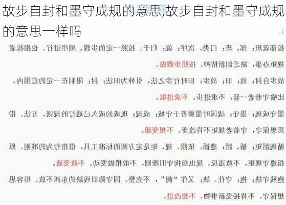 故步自封和墨守成规的意思,故步自封和墨守成规的意思一样吗