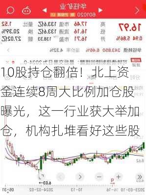 10股持仓翻倍！北上资金连续8周大比例加仓股曝光，这一行业获大举加仓，机构扎堆看好这些股