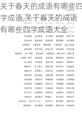 关于春天的成语有哪些四字成语,关于春天的成语有哪些四字成语大全