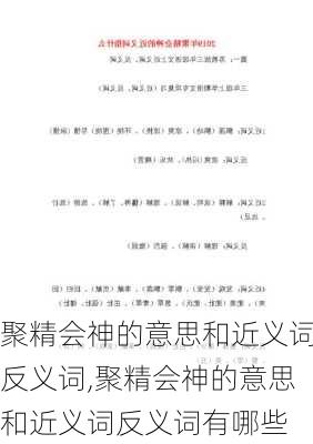 聚精会神的意思和近义词反义词,聚精会神的意思和近义词反义词有哪些