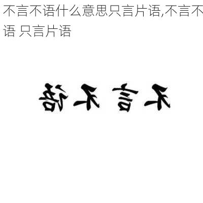 不言不语什么意思只言片语,不言不语 只言片语