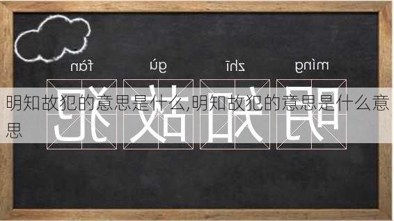 明知故犯的意思是什么,明知故犯的意思是什么意思