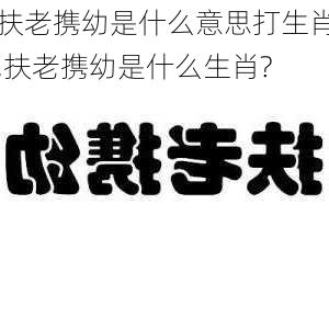 扶老携幼是什么意思打生肖,扶老携幼是什么生肖?