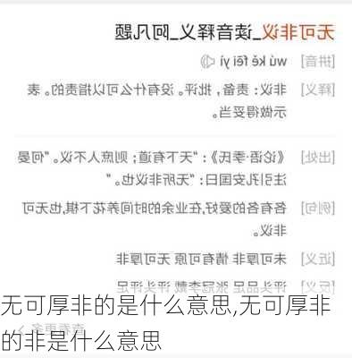 无可厚非的是什么意思,无可厚非的非是什么意思