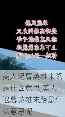 美人迟暮英雄末路是什么意思,美人迟暮英雄末路是什么意思呢