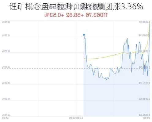 锂矿概念盘中拉升，雅化集团涨3.36%