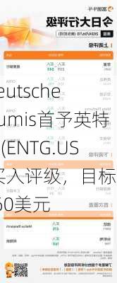 Deutsche Numis首予英特格(ENTG.US)买入评级，目标价160美元