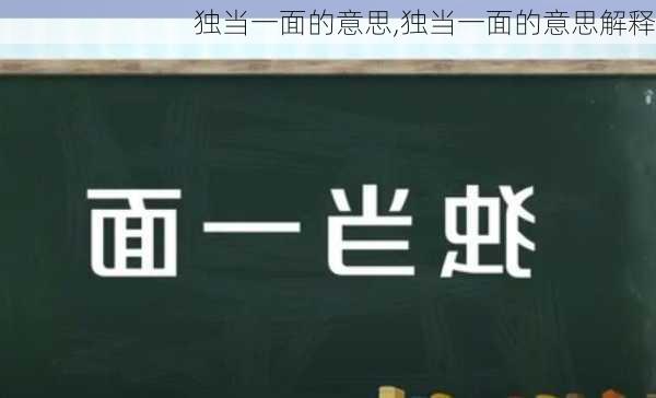 独当一面的意思,独当一面的意思解释