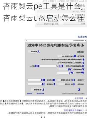杏雨梨云pe工具是什么,杏雨梨云u盘启动怎么样