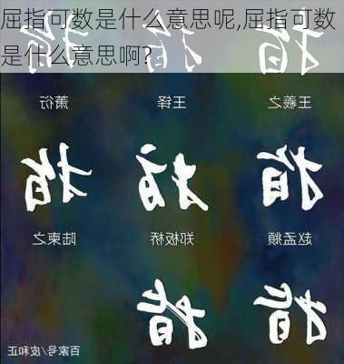 屈指可数是什么意思呢,屈指可数是什么意思啊?