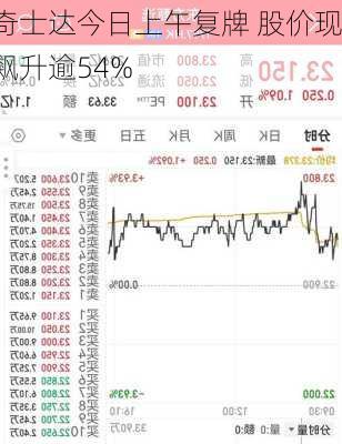 奇士达今日上午复牌 股价现飙升逾54%