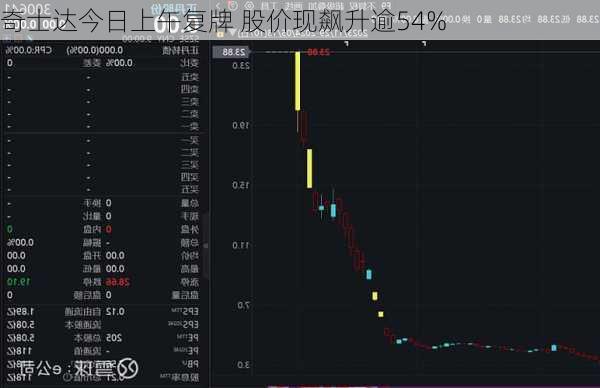 奇士达今日上午复牌 股价现飙升逾54%