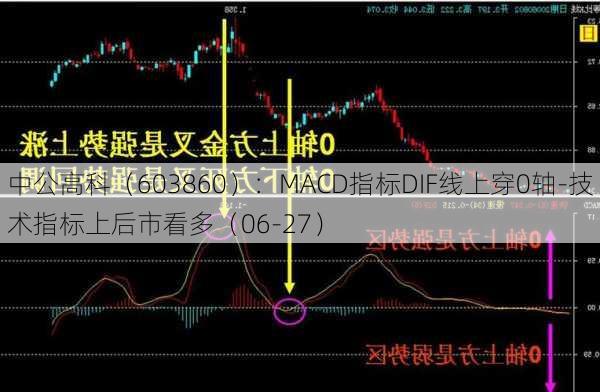 中公高科（603860）：MACD指标DIF线上穿0轴-技术指标上后市看多（06-27）