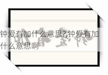 钟爱有加什么意思?,钟爱有加什么意思啊