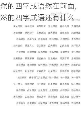 然的四字成语然在前面,然的四字成语还有什么