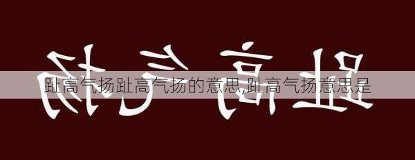 趾高气扬趾高气扬的意思,趾高气扬意思是