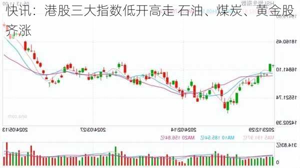 快讯：港股三大指数低开高走 石油、煤炭、黄金股齐涨