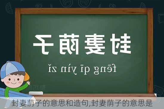 封妻荫子的意思和造句,封妻荫子的意思是