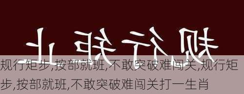 规行矩步,按部就班,不敢突破难闯关,规行矩步,按部就班,不敢突破难闯关打一生肖