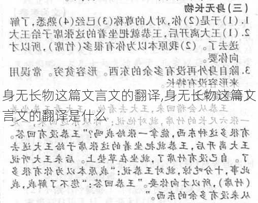 身无长物这篇文言文的翻译,身无长物这篇文言文的翻译是什么