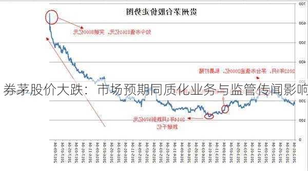 券茅股价大跌：市场预期同质化业务与监管传闻影响