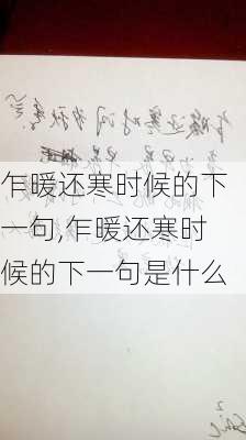 乍暖还寒时候的下一句,乍暖还寒时候的下一句是什么