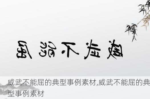 威武不能屈的典型事例素材,威武不能屈的典型事例素材