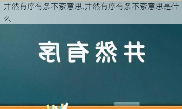 井然有序有条不紊意思,井然有序有条不紊意思是什么