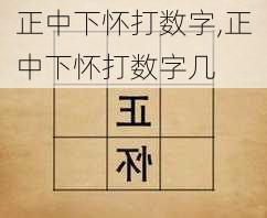 正中下怀打数字,正中下怀打数字几