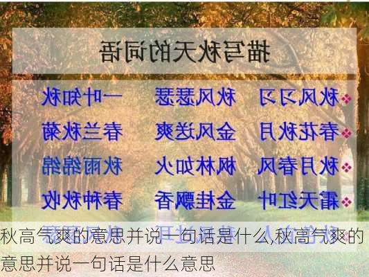 秋高气爽的意思并说一句话是什么,秋高气爽的意思并说一句话是什么意思