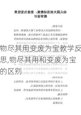 物尽其用变废为宝教学反思,物尽其用和变废为宝的区别