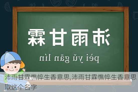 沛雨甘霖憔悴生香意思,沛雨甘霖憔悴生香意思 取这个名字