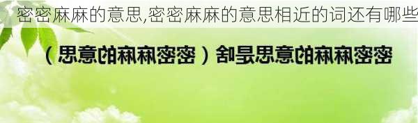 密密麻麻的意思,密密麻麻的意思相近的词还有哪些