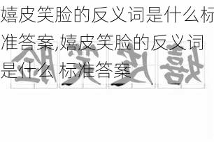 嬉皮笑脸的反义词是什么标准答案,嬉皮笑脸的反义词是什么 标准答案