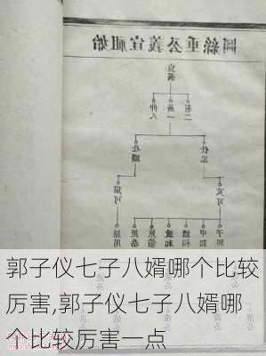 郭子仪七子八婿哪个比较厉害,郭子仪七子八婿哪个比较厉害一点