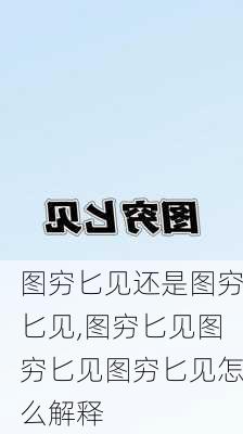 图穷匕见还是图穷匕见,图穷匕见图穷匕见图穷匕见怎么解释