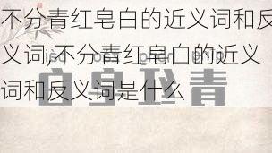 不分青红皂白的近义词和反义词,不分青红皂白的近义词和反义词是什么