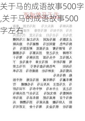 关于马的成语故事500字,关于马的成语故事500字左右