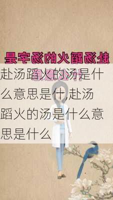 赴汤蹈火的汤是什么意思是什,赴汤蹈火的汤是什么意思是什么