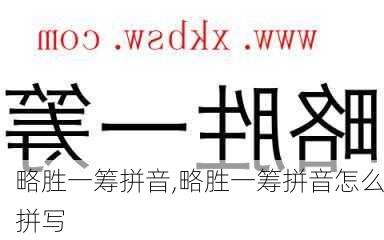 略胜一筹拼音,略胜一筹拼音怎么拼写