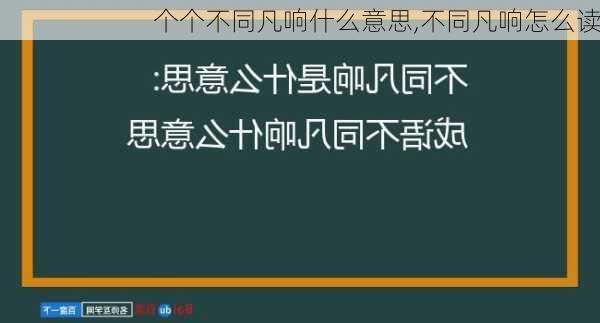 个个不同凡响什么意思,不同凡响怎么读