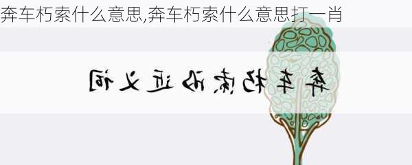 奔车朽索什么意思,奔车朽索什么意思打一肖