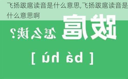 飞扬跋扈读音是什么意思,飞扬跋扈读音是什么意思啊