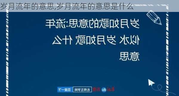 岁月流年的意思,岁月流年的意思是什么