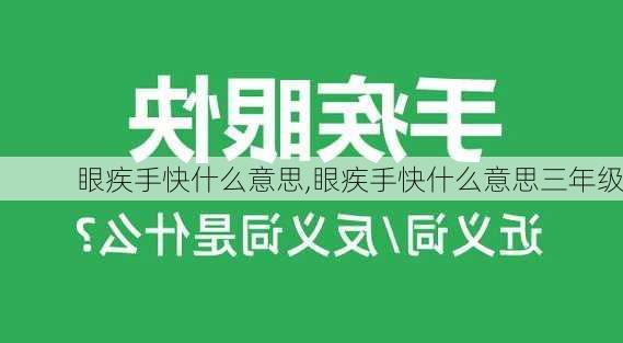 眼疾手快什么意思,眼疾手快什么意思三年级