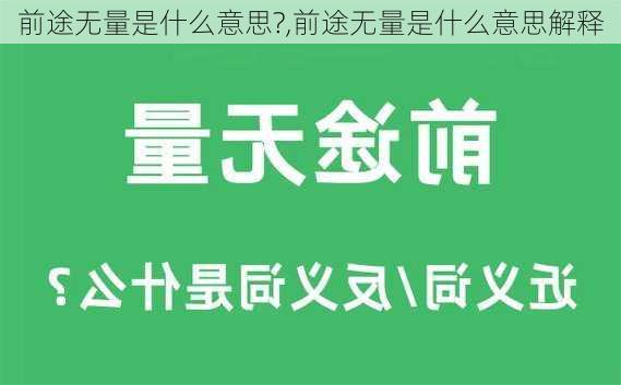 前途无量是什么意思?,前途无量是什么意思解释