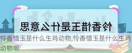 怜香惜玉是什么生肖动物,怜香惜玉是什么生肖动物呢