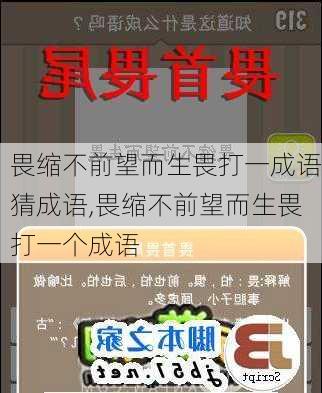 畏缩不前望而生畏打一成语猜成语,畏缩不前望而生畏打一个成语